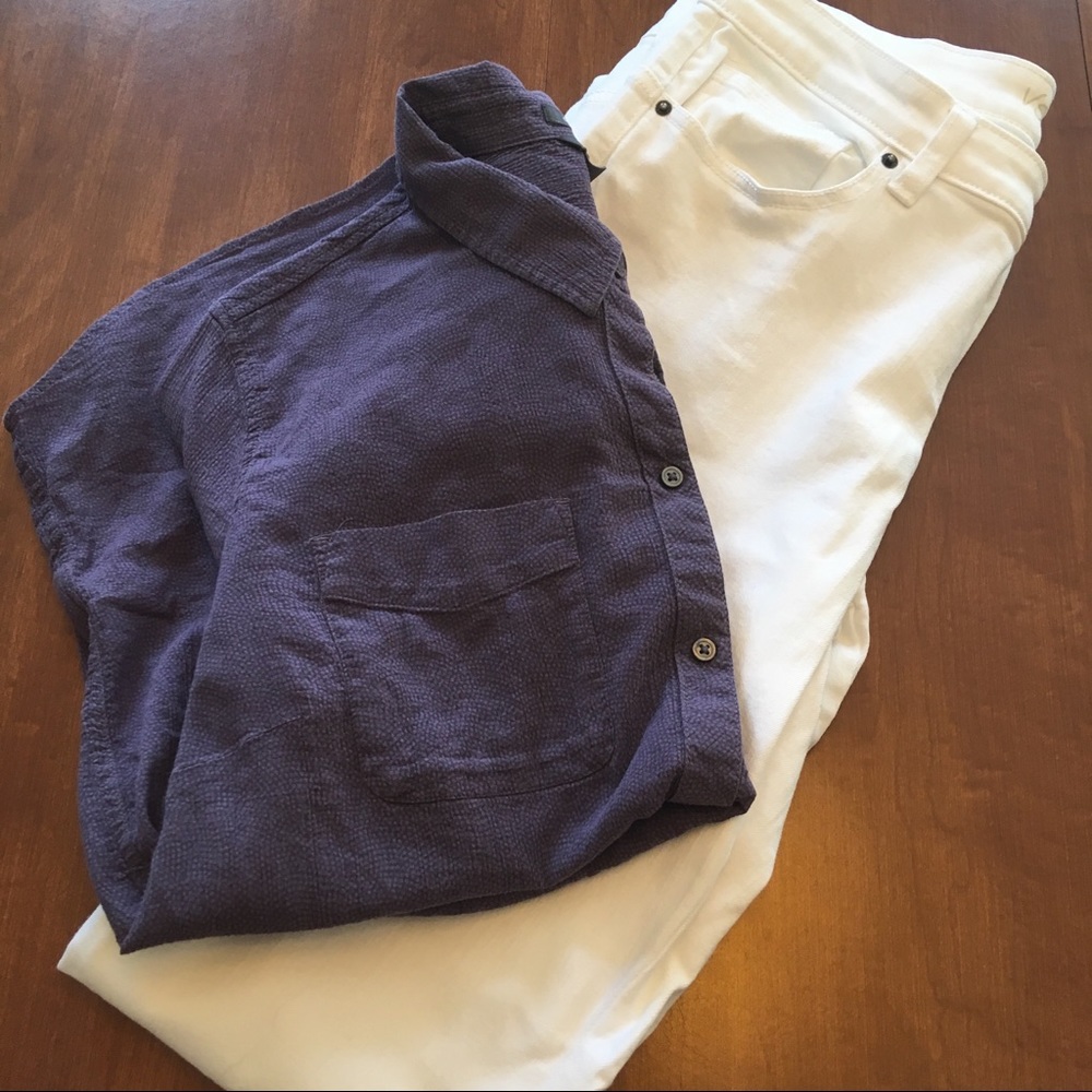 2XL Eddie Bauer lavender button up EUC
